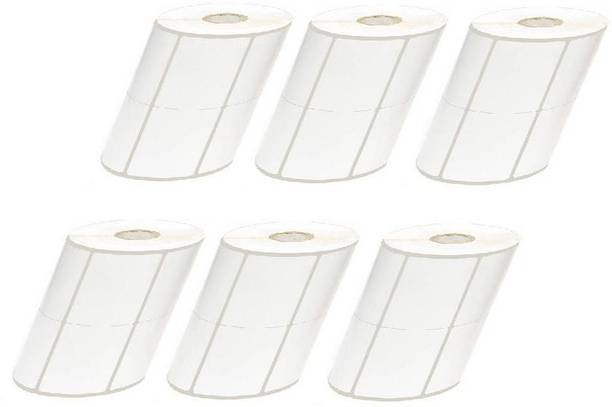 youlogic 38MMX38MM Barcode Label 2''up Self-adhesive Paper Label (White) 1ROLL 3000 LABELS Pack of 6 Roll cromo Paper Label