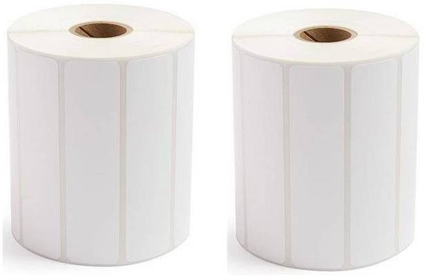 youlogic 100MMX25MM Barcode Label 1''up Self-adhesive Paper Label (White) 1ROLL 1000 LABELS Pack of 2 Roll Cromo Paper Label