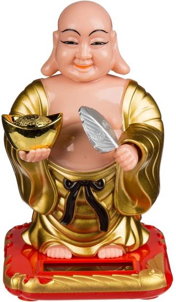 Dev Bhakti Solar Laughing buddha Decorative Showpiece  -  11 cm
