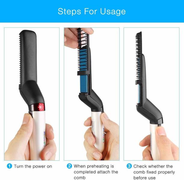 Fitaza Quick Electric Beard Massage Multifunctional Curly Hair Straightening Comb Boy - B . c Hair Straightener Brush