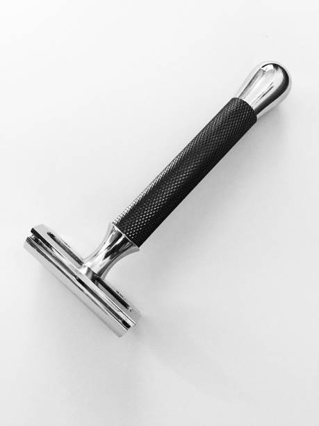 Romer-7 De Black Nickel Premium Safety Razor With Combo fine Finish Head And Beast Grip Weighty Handle, Men & Women
