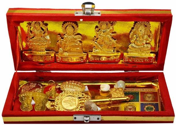 jaisakshi Brass Metal Sri Dhan Laxmi -Kuber Bhandari Yantra (Golden, Small ) Brass Yantra