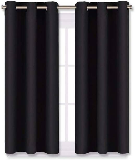 COMFY HOME 152.2 cm (5 ft) Silk Semi Transparent Window Curtain (Pack Of 2)