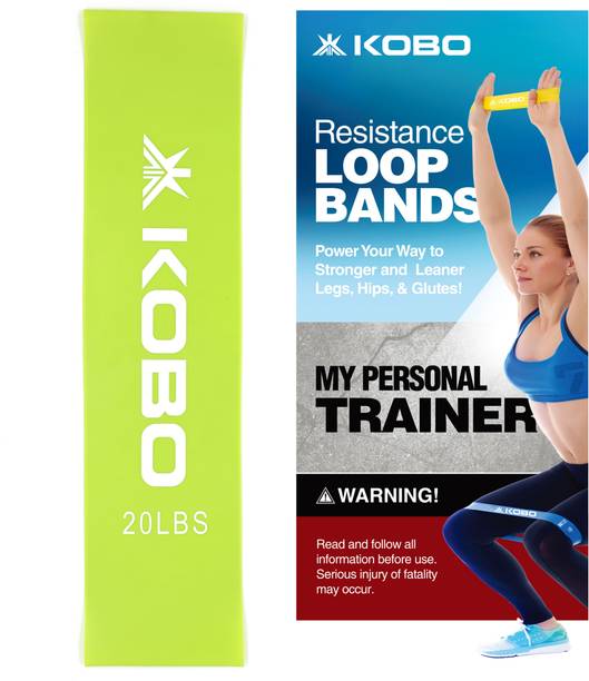 KOBO AC-84 Loop Bands 3" Wide 20 LBS for Stretching Fitness with Workout Guide Booklet Resistance Band