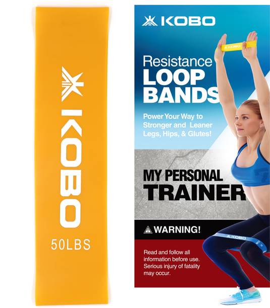 KOBO AC-66 Loop Bands 3" Wide 50 LBS for Stretching Fitness with Workout Guide Booklet Resistance Band