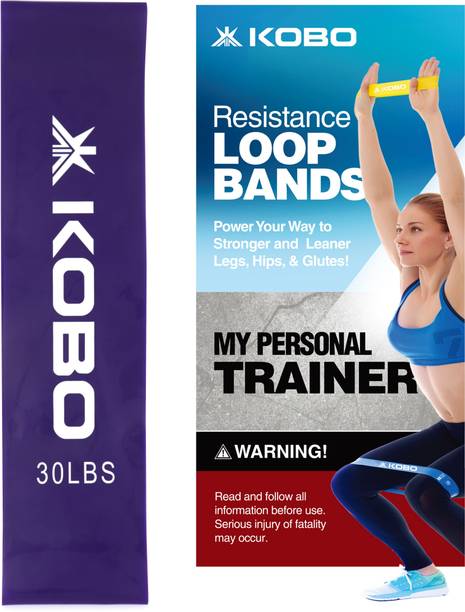 KOBO AC-85 Loop Bands 3" Wide 30 LBS for Stretching Fitness with Workout Guide Booklet Resistance Band
