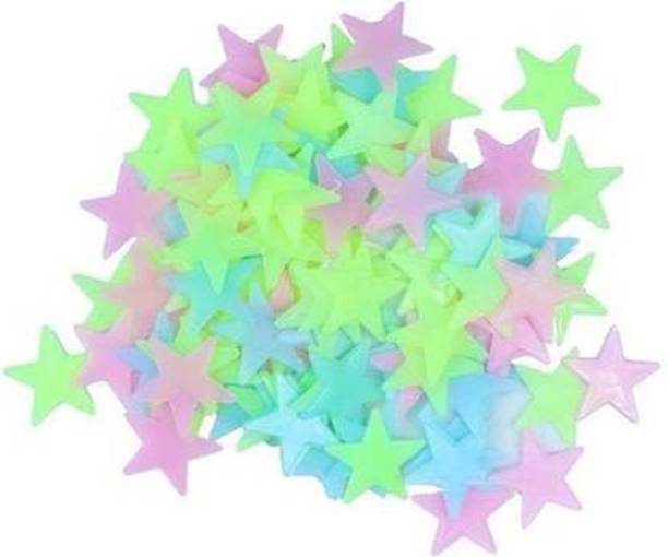 god & god's 4 cm MUlticolor Radium Star Set Double-sided Sticker