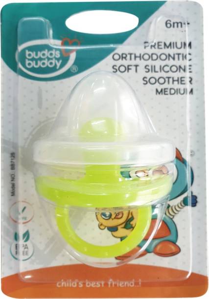 Buddsbuddy Premium BPA Free Orthodontic Soft Silicone Soother/ Pacifier for Babies, Medium (6m+) Soother