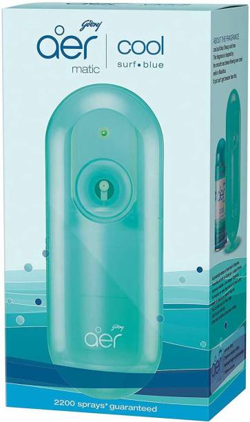 Godrej Aer Matic Kit - Automatic Air Freshener with Flexi Control | Cool Surf Blue Automatic Spray