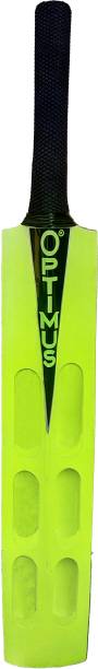 Optimus ® Neon Cricket Scoop Bat Himachal Willow Full Size For Tennis Ball-No Leather Ball Poplar Willow Cricket  Bat