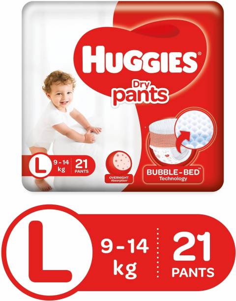 Huggies Dry Pant Diapers with Bubble Bed Technology - L