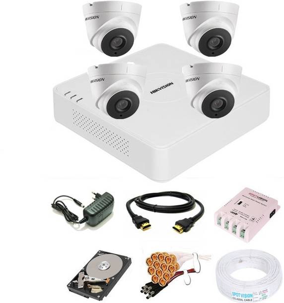 HIKVISION 4 Channal Turbo HD 4MP DVR,Indoor Audio Camera 1080P 4Pcs,Hard Disk,HVC106 Security Camera