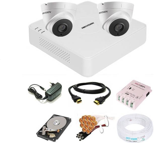 HIKVISION 4 Channal Turbo HD 4MP DVR,Indoor Audio Camera 1080P 2Pcs,Hard Disk,HVC105 Security Camera