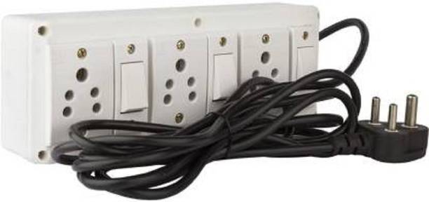 Shop Comfort (3+3) Extension Switch Board with 3 Sockets(5A) and 3 Switches(5A)-4Mtr Long Wire 3  Socket Extension Boards