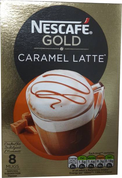 Nescafe Gold Caramel Latte Instant Coffee Sachets, (8 x 17g), 136g Instant Coffee