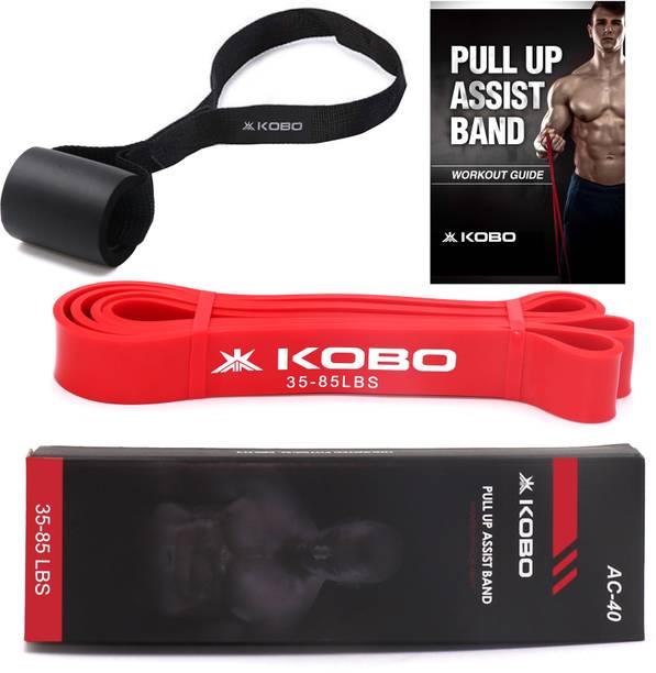 KOBO Power Loop Pull Up Assist Bands for Exercise with Door Anchor & Workout Guide Fitness Band