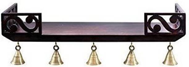 Phirkcraft Wooden Handmade MDF Wall Shelf, Pooja Mandir, Home Temple Floating Shelves MDF (Medium Density Fiber) Wall Shelf