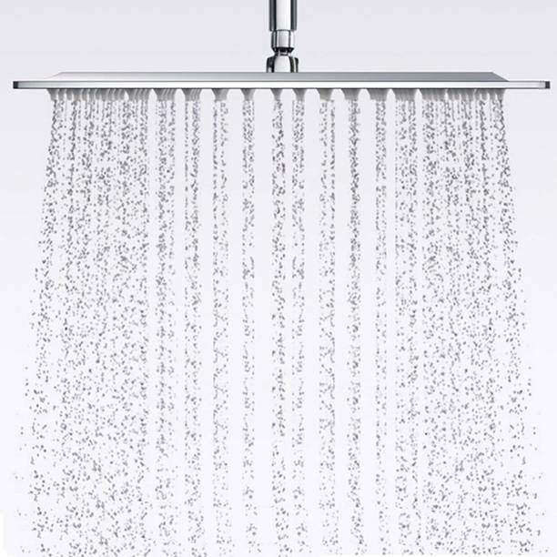 Qrocs 12x12" Stainless Steel Square Overhead Without Arm, Chrome Finish | Big Rain Shower Head