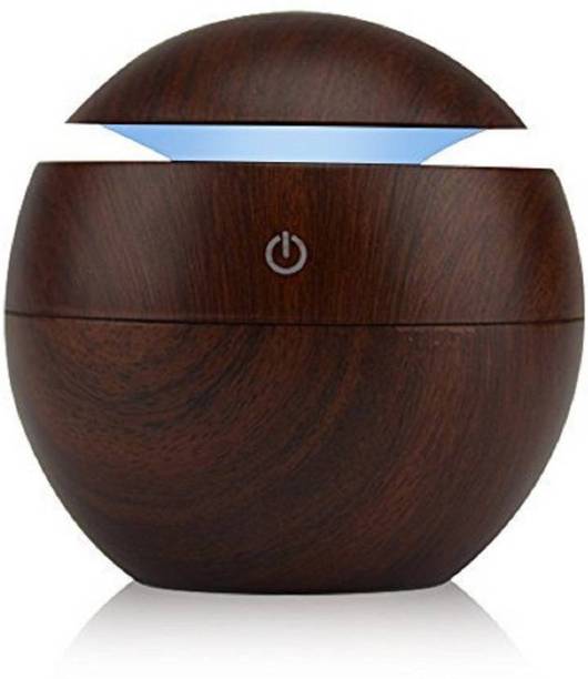 SEASPIRIT Room Mini Portable Wood Aromatherapy Humidifier Office Desktop Home Travel Water Spray Mist Humidifier Portable Room Air Purifier (Dark Brown) Humidifier