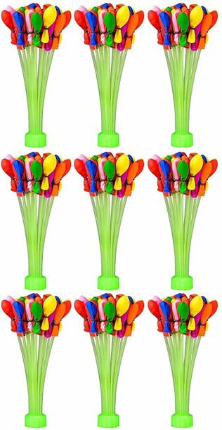 Infi Style Solid Solid Magic Balloons Solid Holi Multi color Magic Water Balloon -Great Holi Festival and Outdoor Water Sports Fun Fill & Tie The Whole Bunch in Just 60 Sec. Balloon (Multicolor, Pack of 9) Balloon