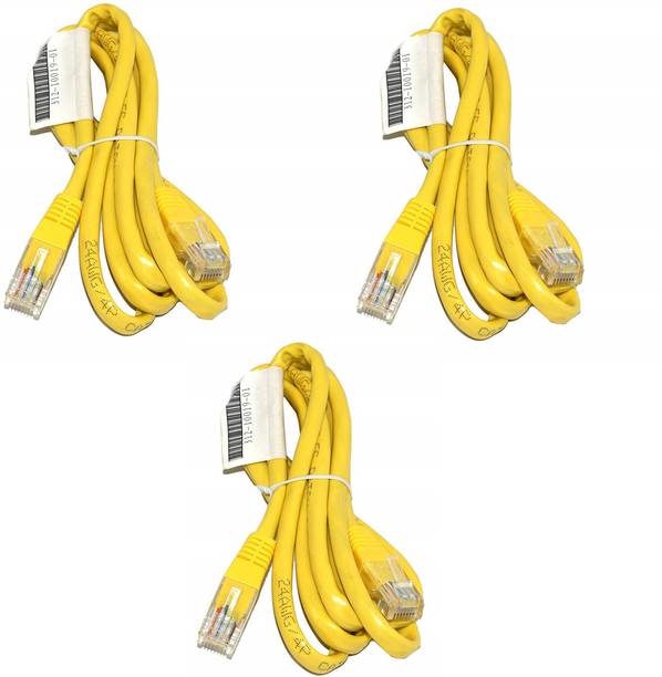 RIVER FOX LAN Cable 1.5 m 3 Pieces 1.5 Meter RJ45 Cat 5e Lan Ethernet Network Cable Cord