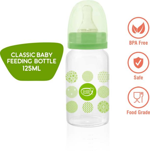 Buddsbuddy Classic BPA Free Regular Neck Baby Feeding Bottle, - 125 ml