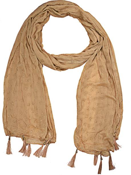 Chiffon Printed Beige Women Dupatta