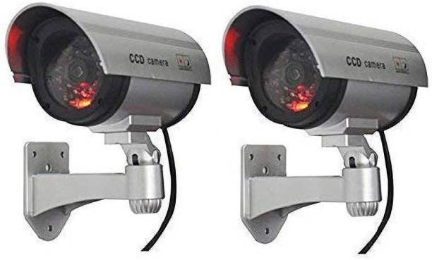 Gnexin 2 Pcs Security CCTV False Outdoor CCD Camera Fake Dummy Security Camera Waterproof IR Wireless Blinking Flashing Combo Security Camera Security Camera