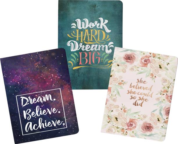 Lauret Blanc Combo Ruled Notebook Diaries Journal- A5, 160 ruled pages each, . Pack of 3 A5 Diary Ruled 160 Pages