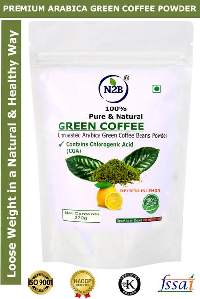 N2B Organic Green Coffee Beans Powder with Lime Flavour for Weight Loss Management Instant Coffee