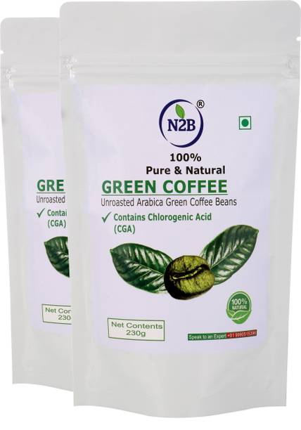 N2B Organic Green Coffee Beans 230g Pack of 2