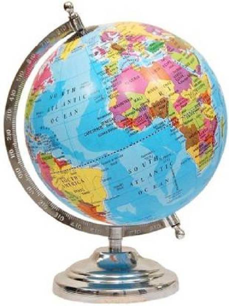 macmillan Political Educational Laminated ,8 inch Laminated Steel Finish GLOBE DESK & TABLE TOP POLITICAL Desk & Table Political World Globe