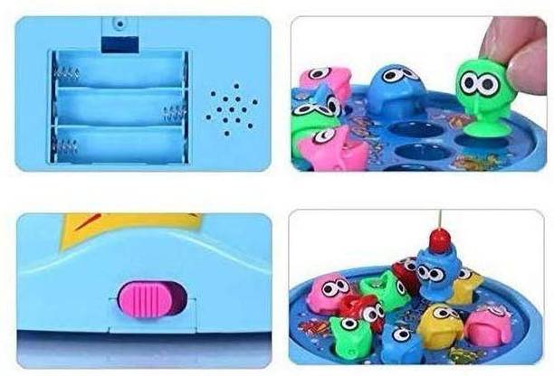 Tenmar Musical Fish Catching Game Big with 26 Fishes, 4 Pods & 3D Lights-754