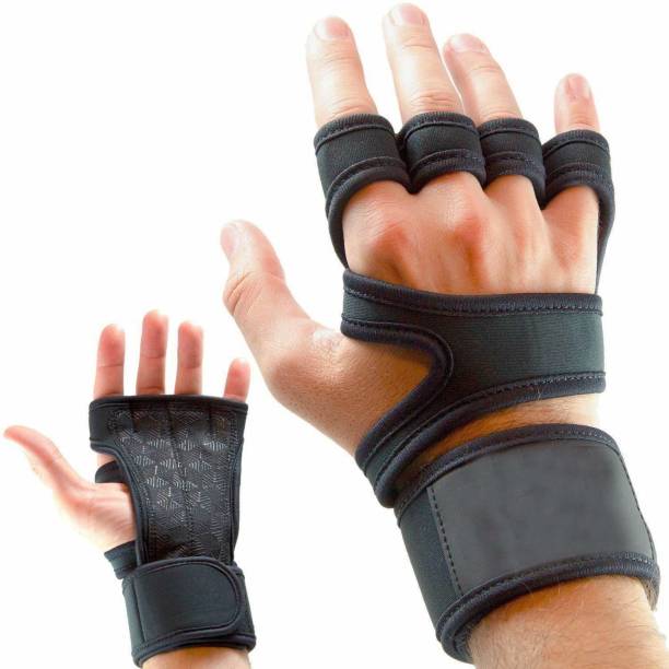 GymWar Gym Gloves With Wrist Support For Workout With Silicon Padded Grip Gym & Fitness Gloves
