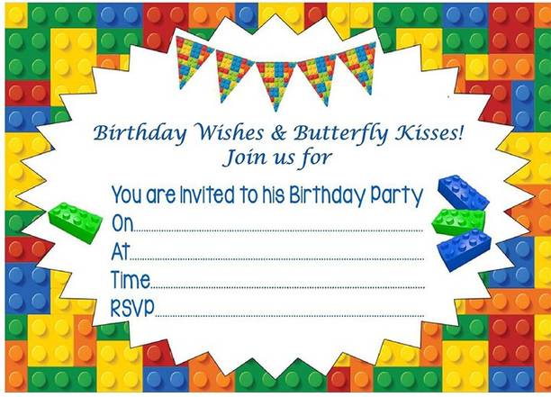 Askprints Birthday Metallic Card Invitations with Envelopes - Kids Birthday Party Invitations for Boys or Girls (25 Count) BIC-209 Invitation Card