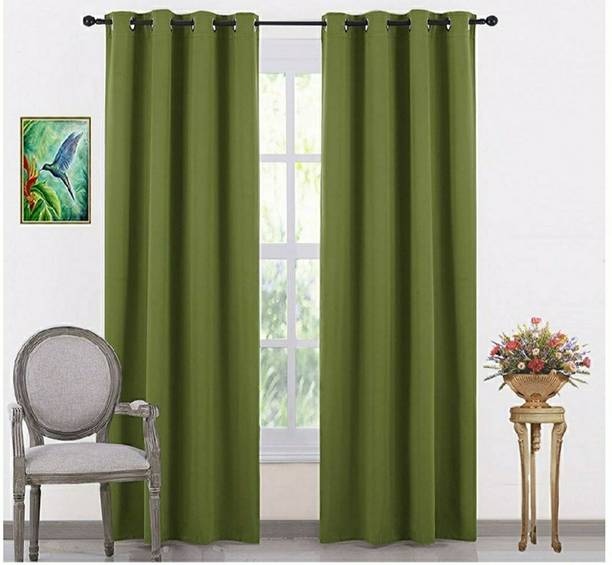 COMFY HOME 182.8 cm (6 ft) Silk Blackout Shower Curtain (Pack Of 2)