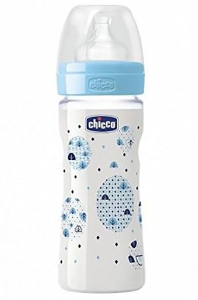 Chicco Babyfläschchen Well-Being Silikon Boy 330 ml 4m+ schneller Fluss