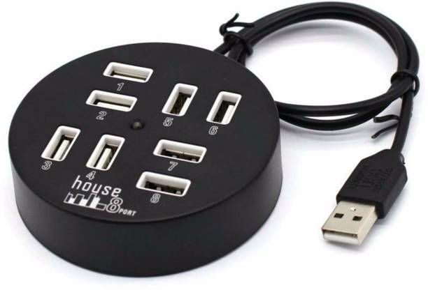 GLAMAXY 8 Port USB Hub Portable Hub Round 8-Port USB 2.0 Hub USB Hub