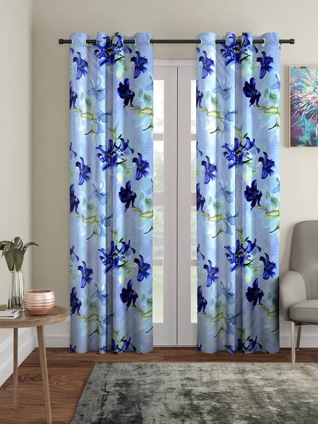 Home Sizzler 213 cm (7 ft) Polyester Semi Transparent Door Curtain (Pack Of 2)