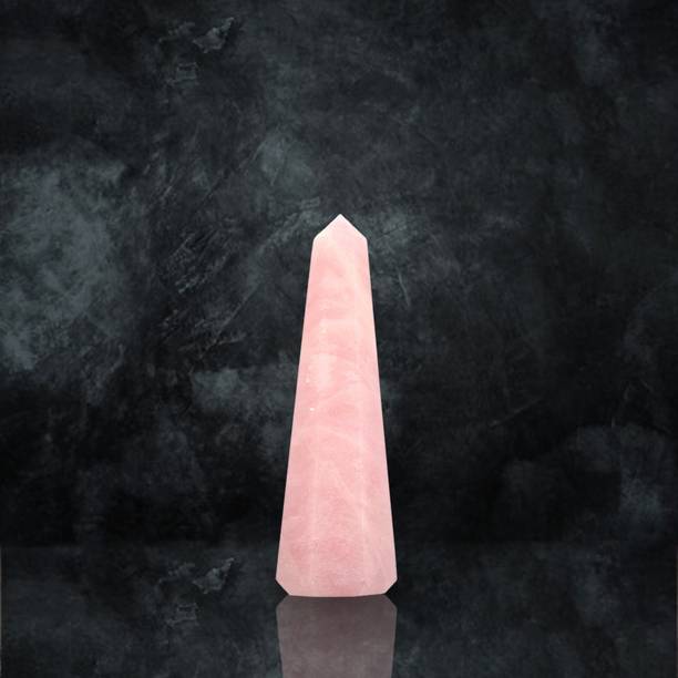 REIKI CRYSTAL PRODUCTS Natural Crystal Rose Quartz Pencil Stone Obelisk for Reiki Healing Grid Aura Cleaning Vastu Correction Crystal Healing Stones 25-30 mm Approx Decorative Showpiece  -  3 cm