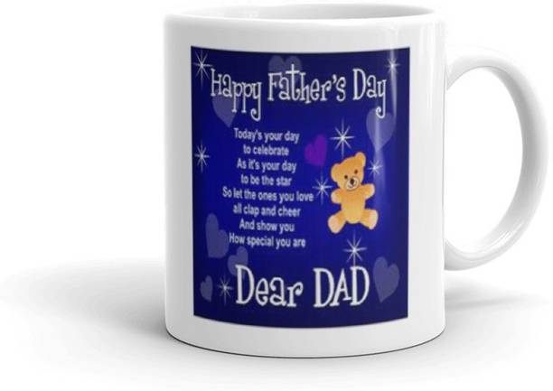 Gift4You Happy Fathers Day Dear Dad Printed Coffee Cup Special Gift for Dad-Father Birthday Gifts, Fathers Day Gifts, Daddy Cup Gift for Father, Fathers Day594 Ceramic Coffee Mug