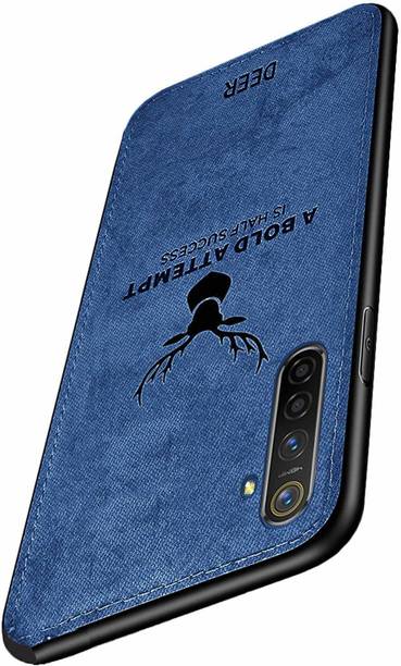 MOBILOVE Back Cover for Realme 6 Pro | Deer Pattern Cloth Texture Leather Finish Soft Fabric Case