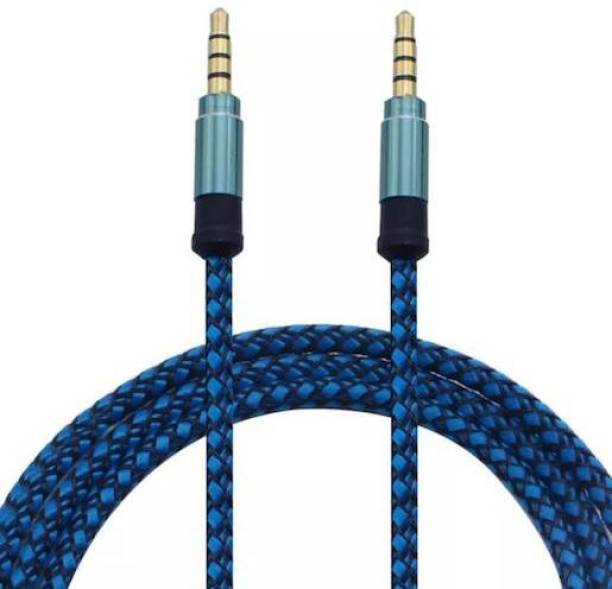 Pitambara 3.5mm Stereo Audio Extension Auxiliary Cable Male to Male Nylon Braided 1.5 m AUX Cable