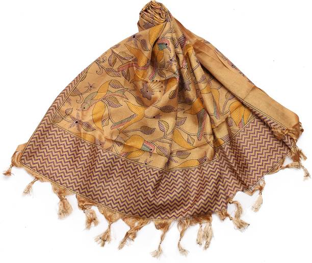 Art Silk Printed Gold Women Dupatta