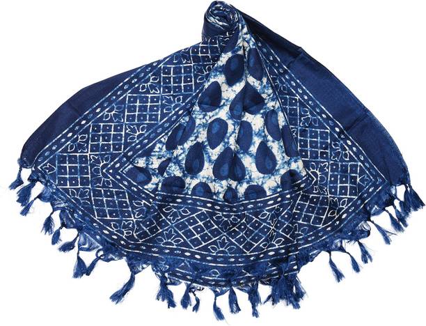 Silk Blend Printed Blue Women Dupatta