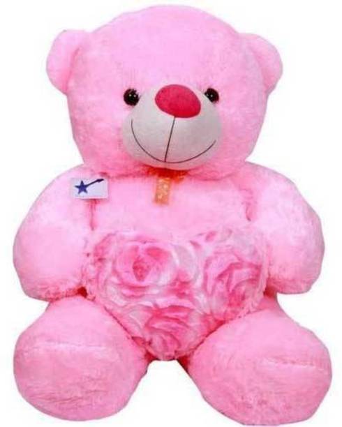 Toystation Super Cute Pink 60 CM 2 Feet heart Teddy Bear Pink Teddy Bears Huggable And Loveable For Someone Special  - 60 cm