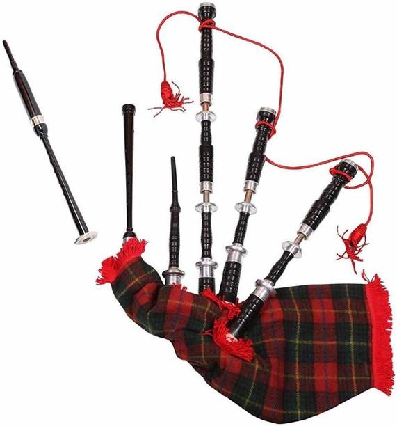 KANHA HUB Wood Bag Pipe (Black) Great Highland Bagpipes