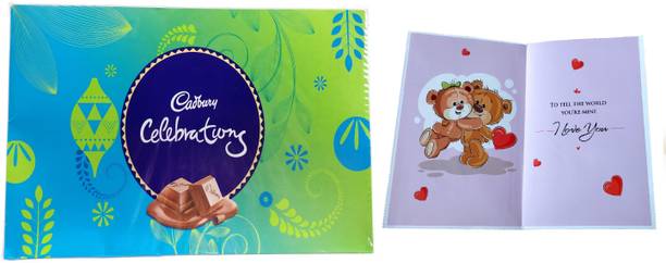 Cadbury Special Gift For Valentine's day |Large Celebrations Gift Pack Chocolates With I Love You Greeting Card Combo