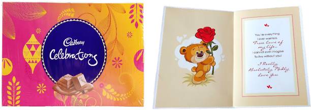 Cadbury Special Gift For Valentine's day |Celebrations Gift Pack Chocolates With Greeting Card For Your Sweet Heart Combo