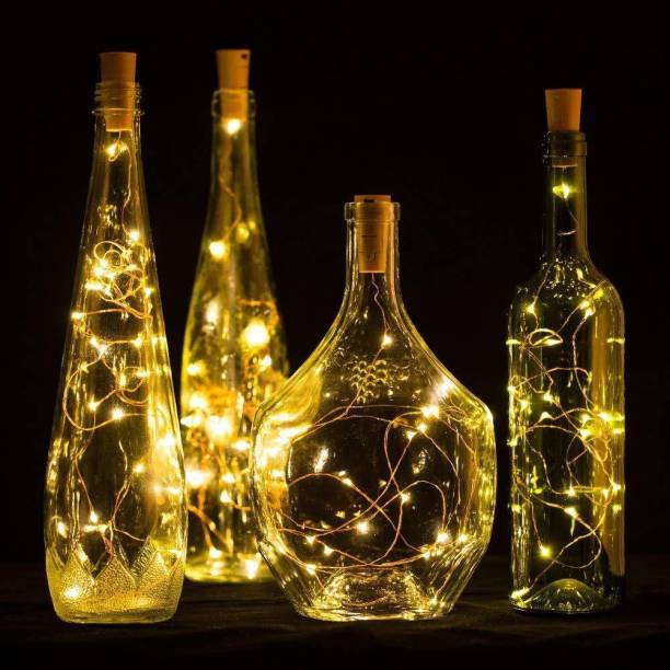 Satguru Sales 20 LEDs 0.25 m Gold Steady Bottle Rice Lights